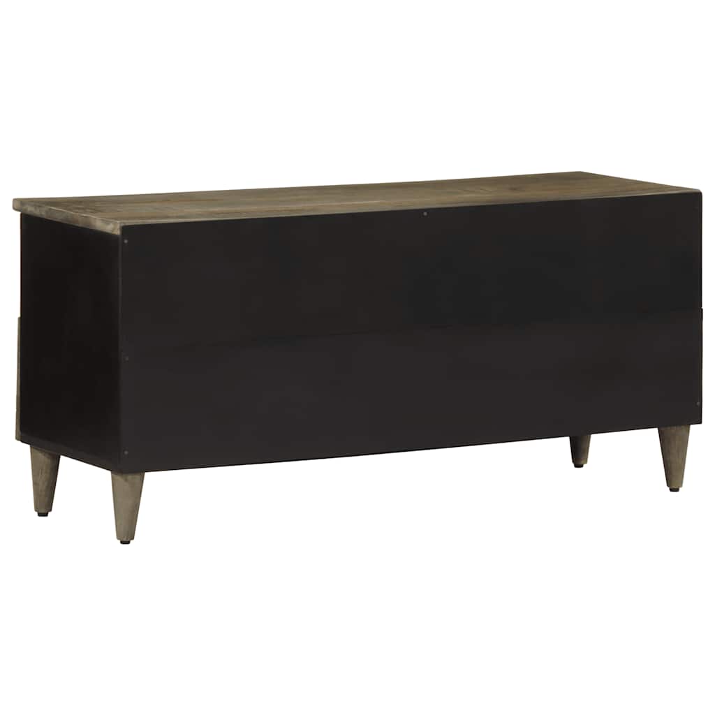 Meuble TV noir 100x33x46 cm bois massif de manguier - XIOS