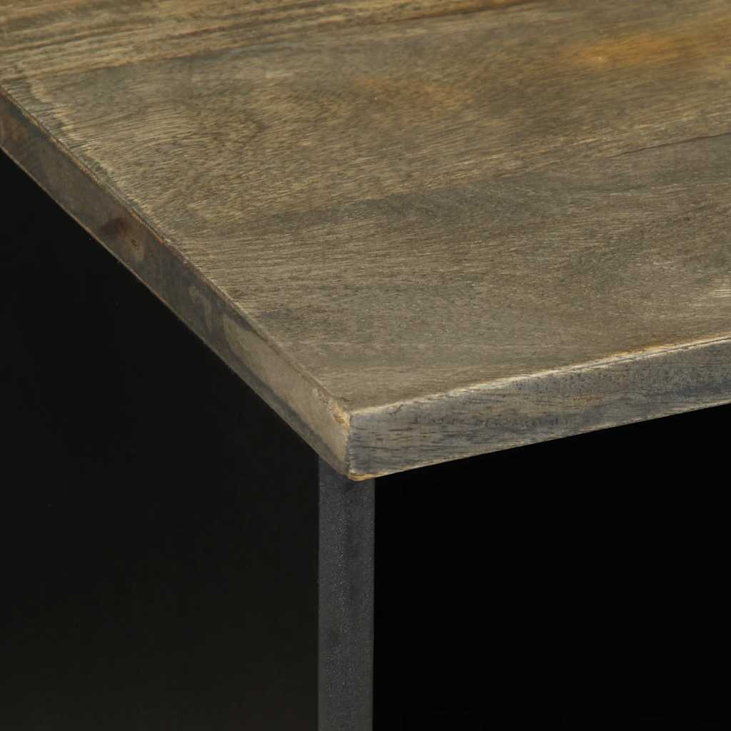 Meuble TV noir 100x33x46 cm bois massif de manguier - XIOS