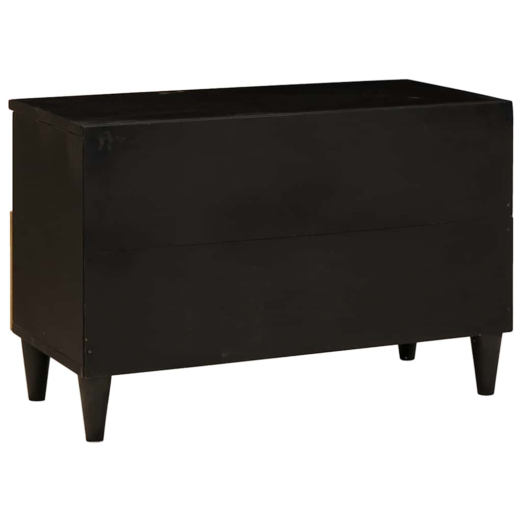 Meuble TV Noir et or 70 x 33 x 46 cm bois de manguier massif - XIOS