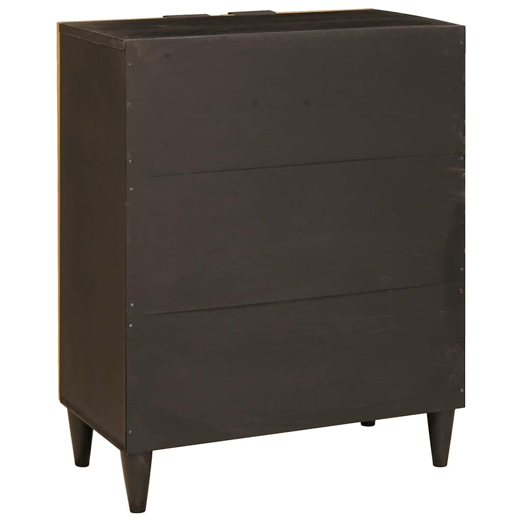 Buffet Noir et or 60 x 33 x 75 cm bois de manguier massif - XIOS