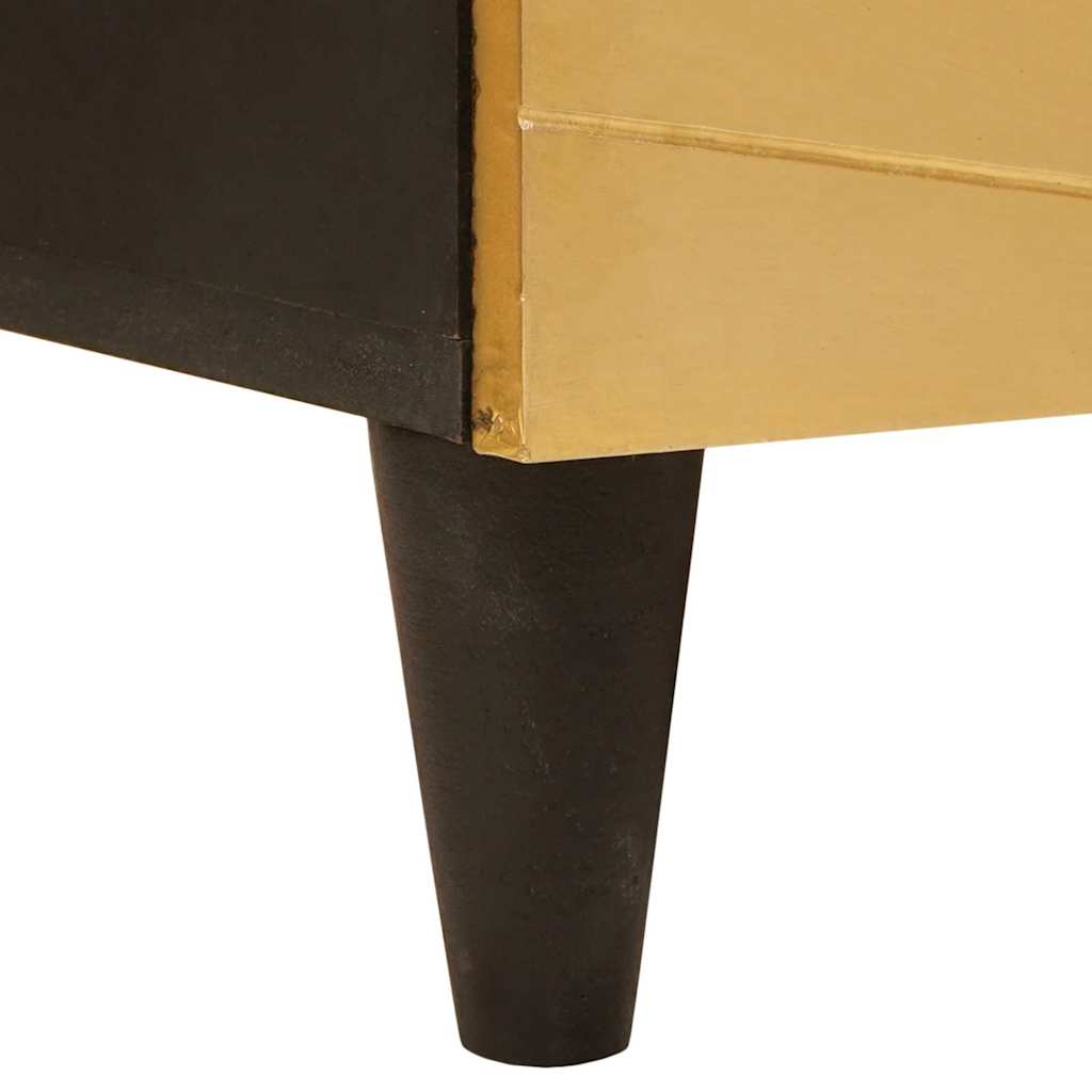 Buffet Noir et or 60 x 33 x 75 cm bois de manguier massif