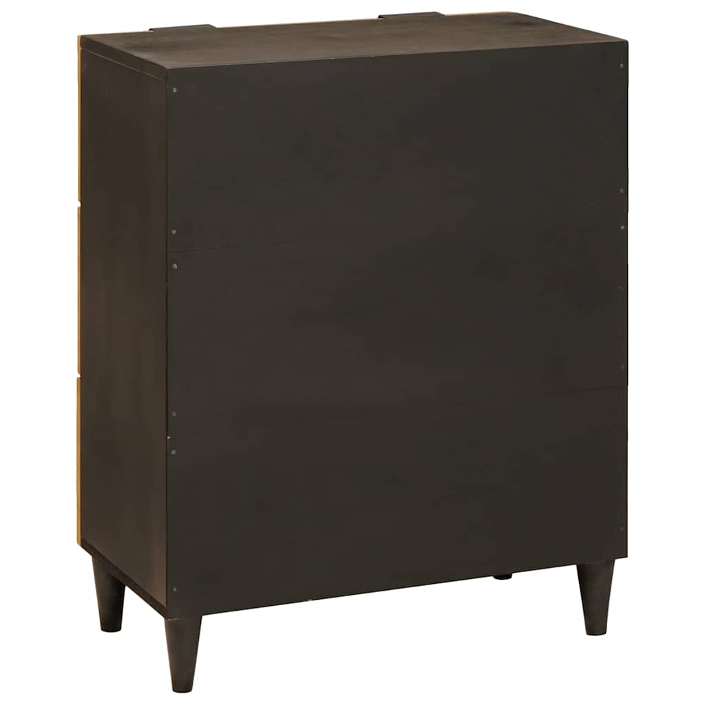 Buffet Noir et or 60 x 33 x 75 cm bois de manguier massif