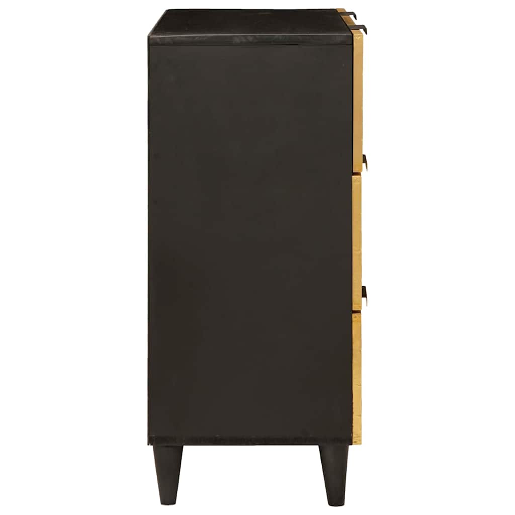 Buffet Noir et or 60 x 33 x 75 cm bois de manguier massif