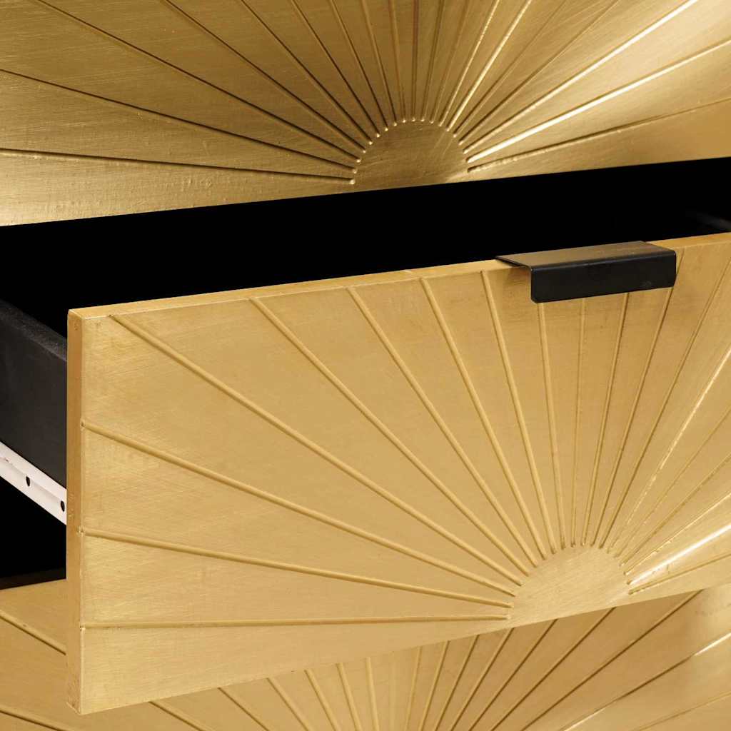 Table de chevet avec tiroir Noir et or 50 x 33 x 60 cm - XIOS