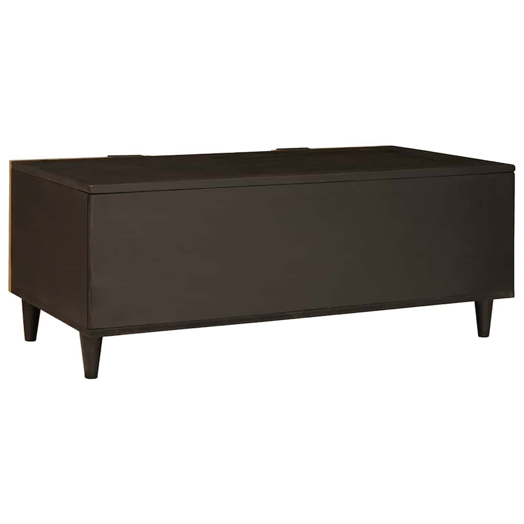 Table basse Noir et or 100 x 54 x 40 cm bois de manguier massif - XIOS