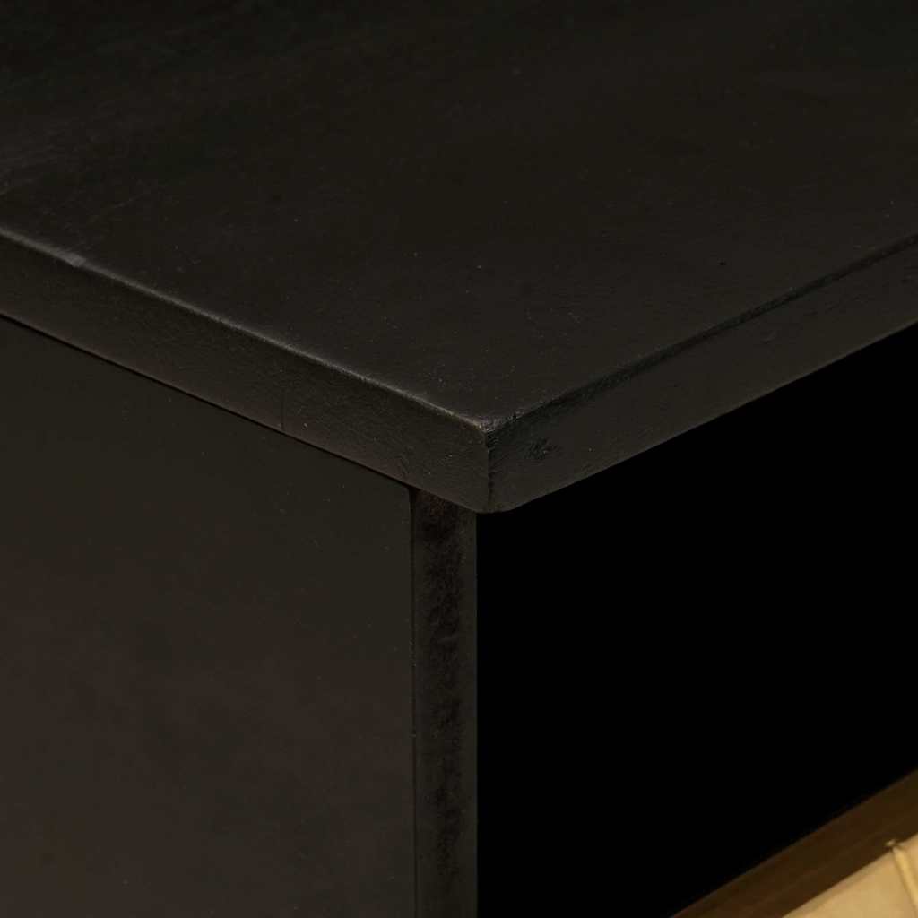 Table basse Noir et or 80 x 54 x 40 cm bois de manguier massif - XIOS