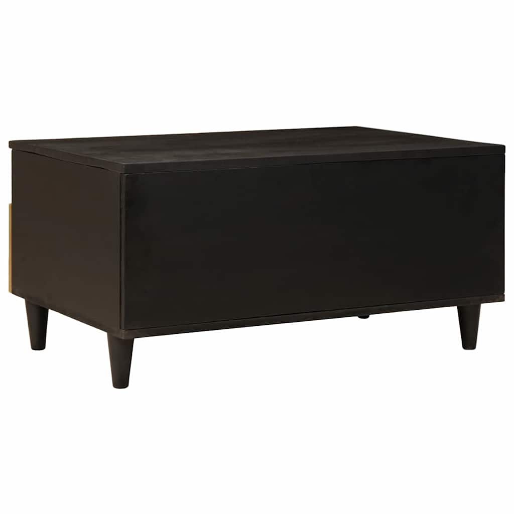 Table basse Noir et or 80 x 54 x 40 cm bois de manguier massif - XIOS