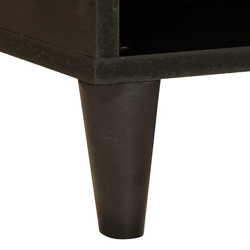Meuble TV Noir et or 80 x 33 x 46 cm bois de manguier massif - XIOS