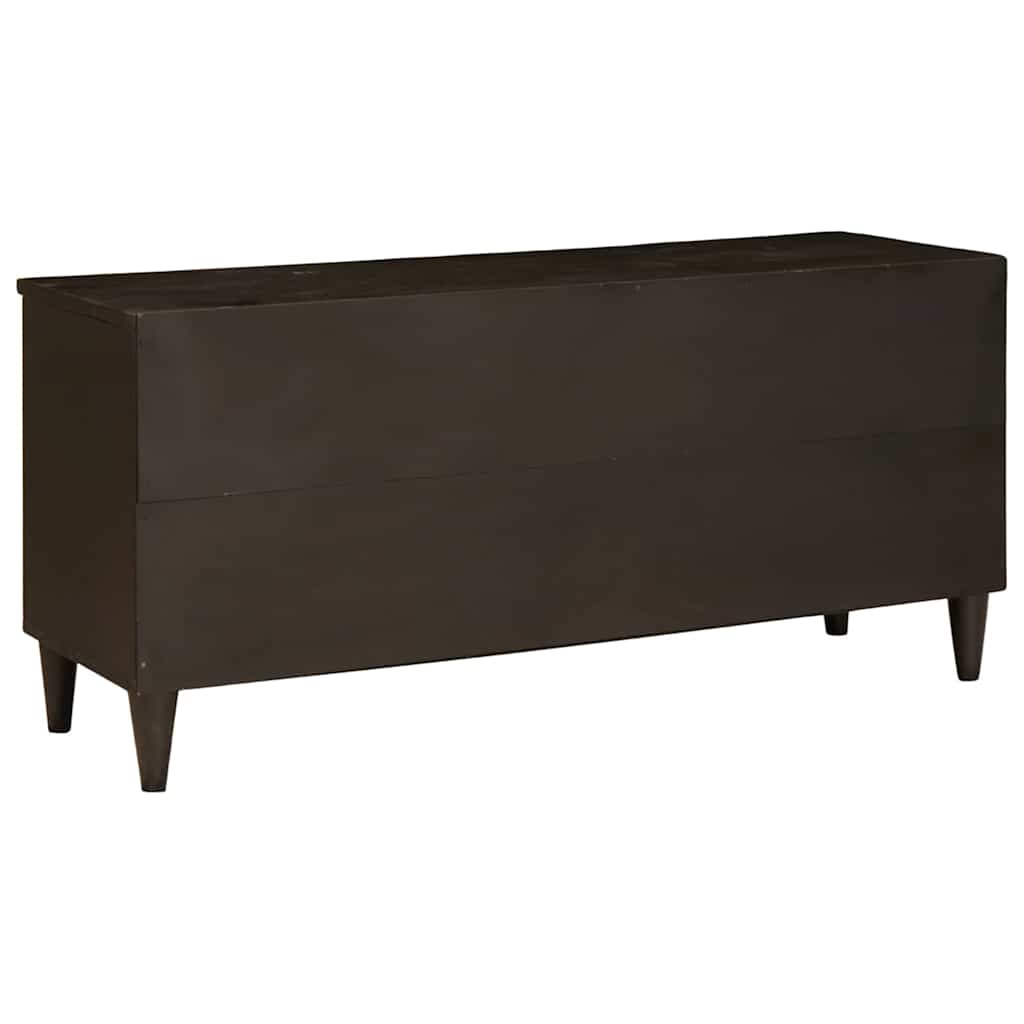 Meuble TV Noir et or 100 x 33 x 46 cm bois de manguier massif - XIOS
