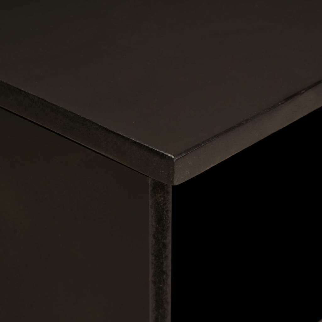 Meuble TV Noir et or 80 x 33 x 46 cm bois de manguier massif XIOS