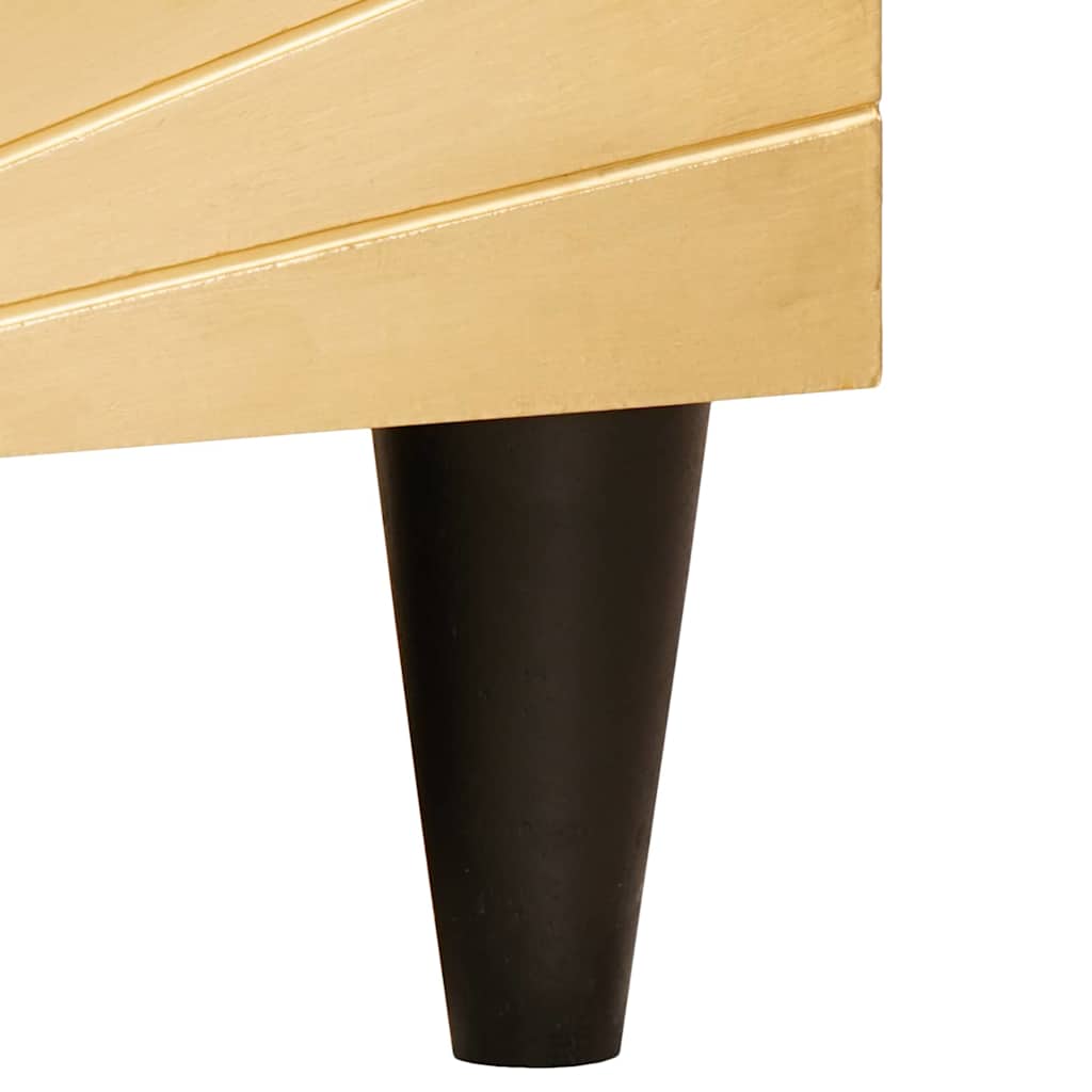 Meuble TV Noir et or 80 x 33 x 46 cm bois de manguier massif XIOS