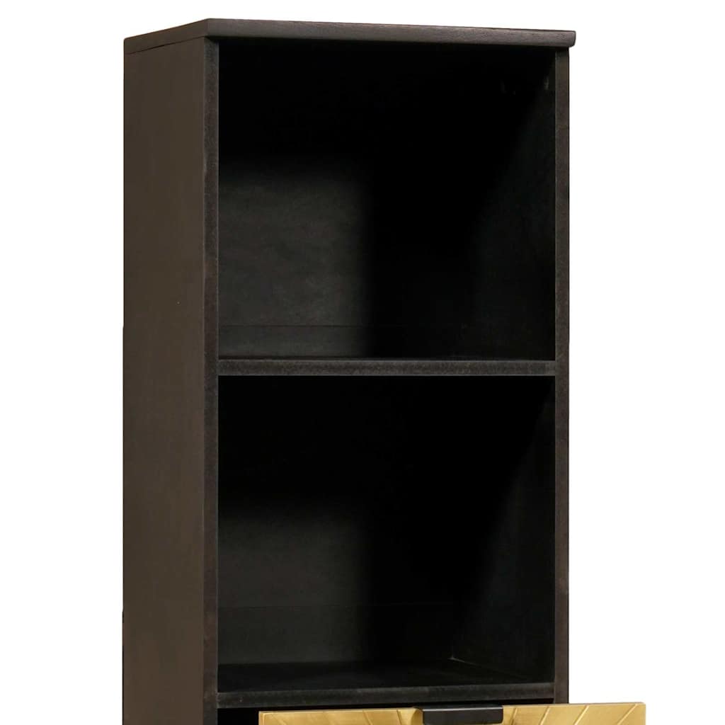 Cabinet de salle de bain avec porte Noir et or 38 x 33 x 160 cm