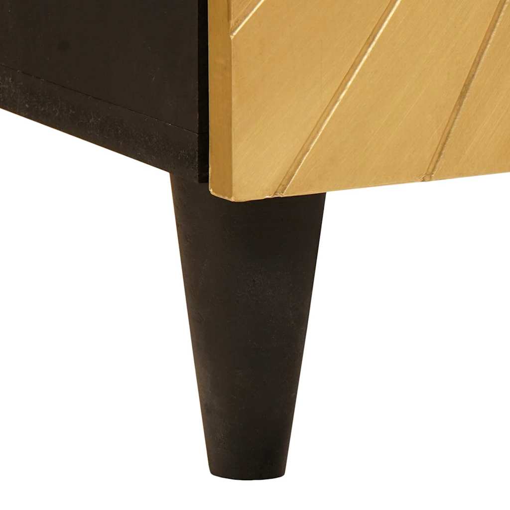 Cabinet de salle de bain avec porte Noir et or 38 x 33 x 160 cm