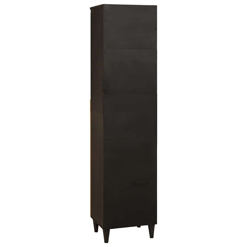 Cabinet de salle de bain avec porte Noir et or 38 x 33 x 160 cm