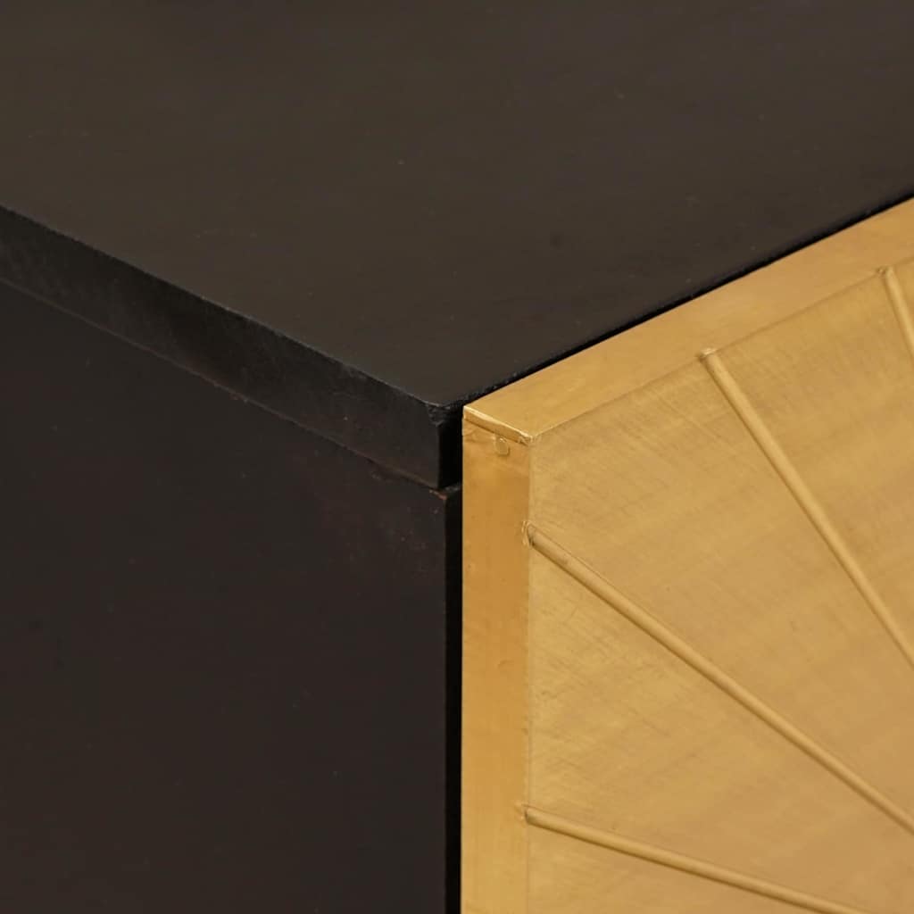 Buffet Noir et or 40 x 33 x 75 cm bois de manguier massif - XIOS