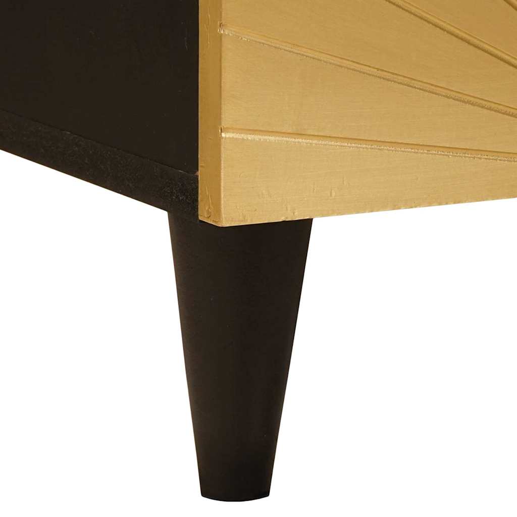 Buffet Noir et or 40 x 33 x 75 cm bois de manguier massif - XIOS