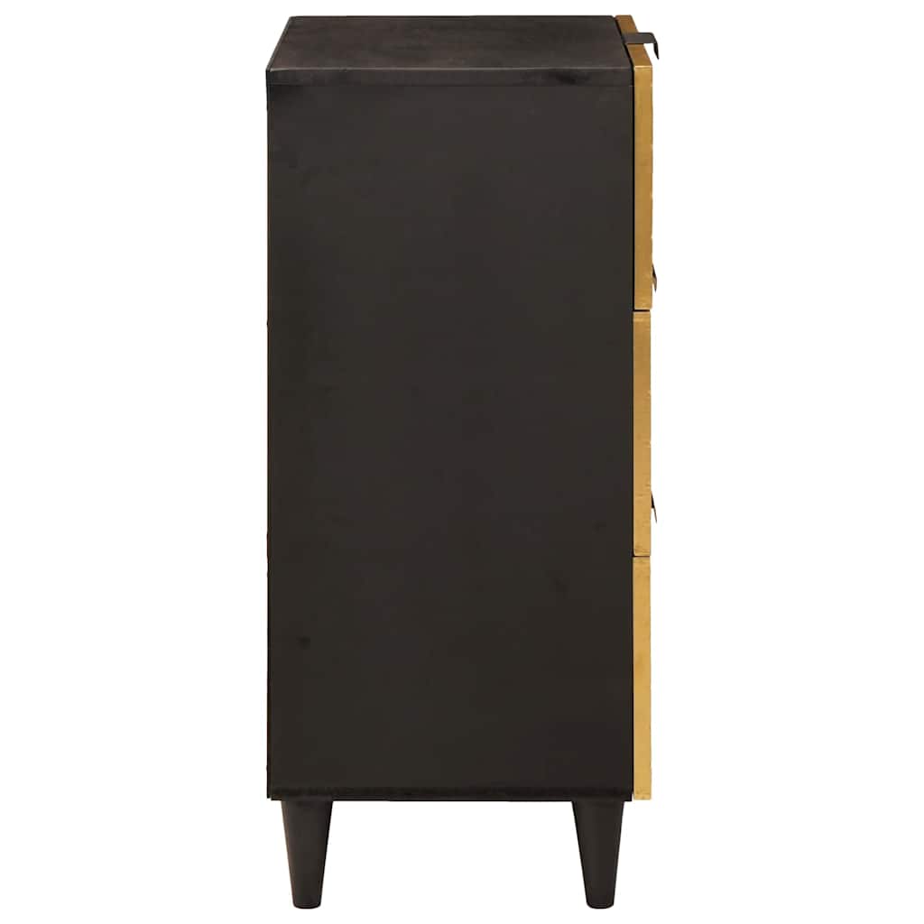 Buffet Noir et or 40 x 33 x 75 cm bois de manguier massif - XIOS
