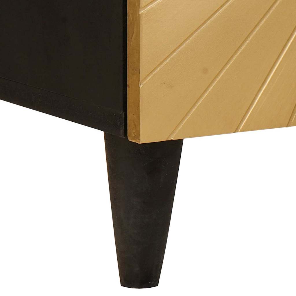 Buffet Noir et or 40 x 33 x 75 cm bois de manguier massif XIOS