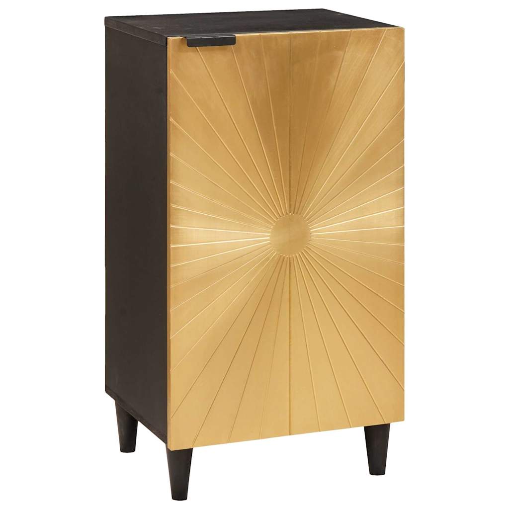 Buffet Noir et or 40 x 33 x 75 cm bois de manguier massif XIOS