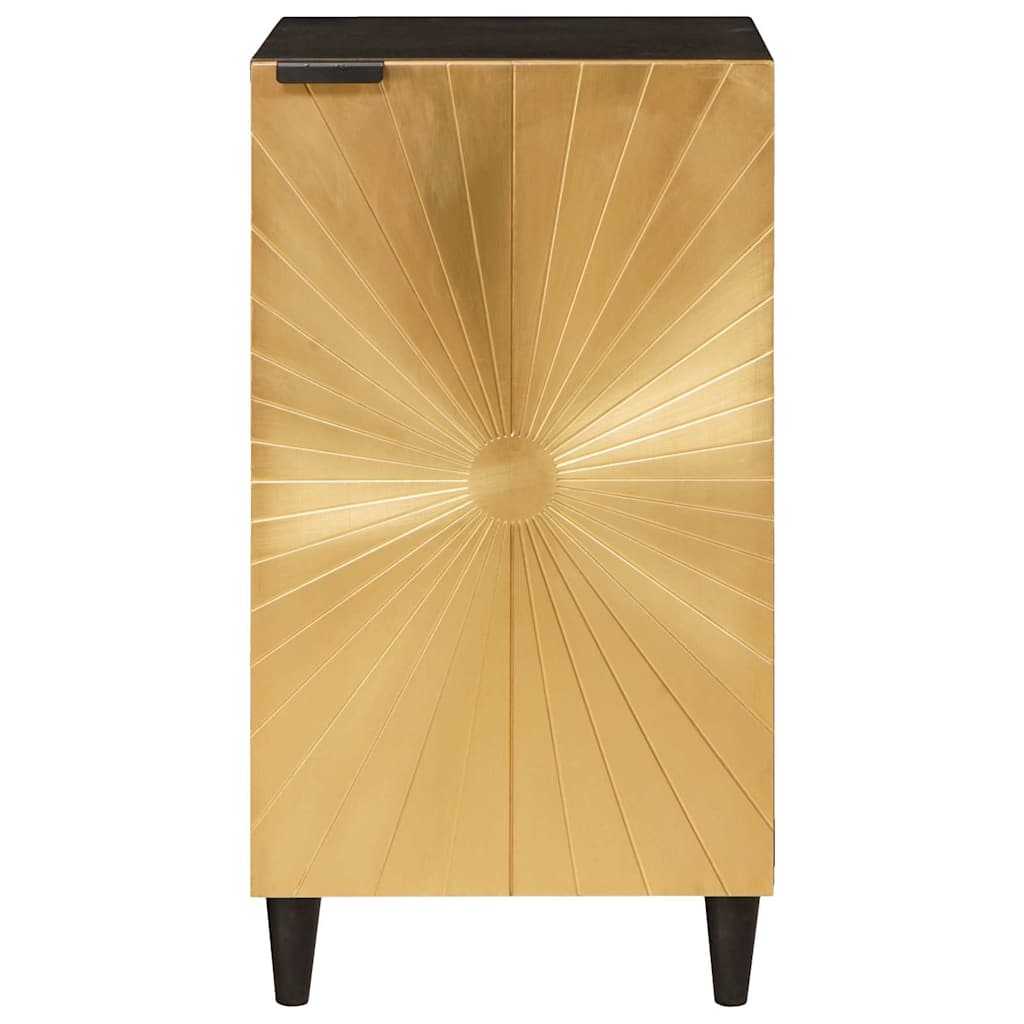 Buffet Noir et or 40 x 33 x 75 cm bois de manguier massif XIOS