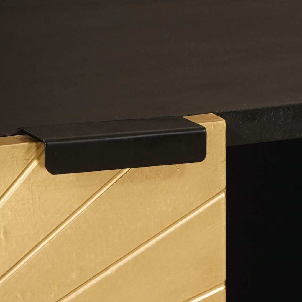 Meuble d'appoint avec stockage Noir et or 80 x 33,5 x 75 cm - XIOS