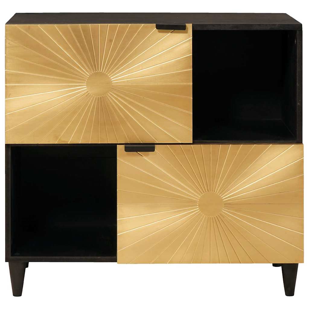 Meuble d'appoint avec stockage Noir et or 80 x 33,5 x 75 cm - XIOS