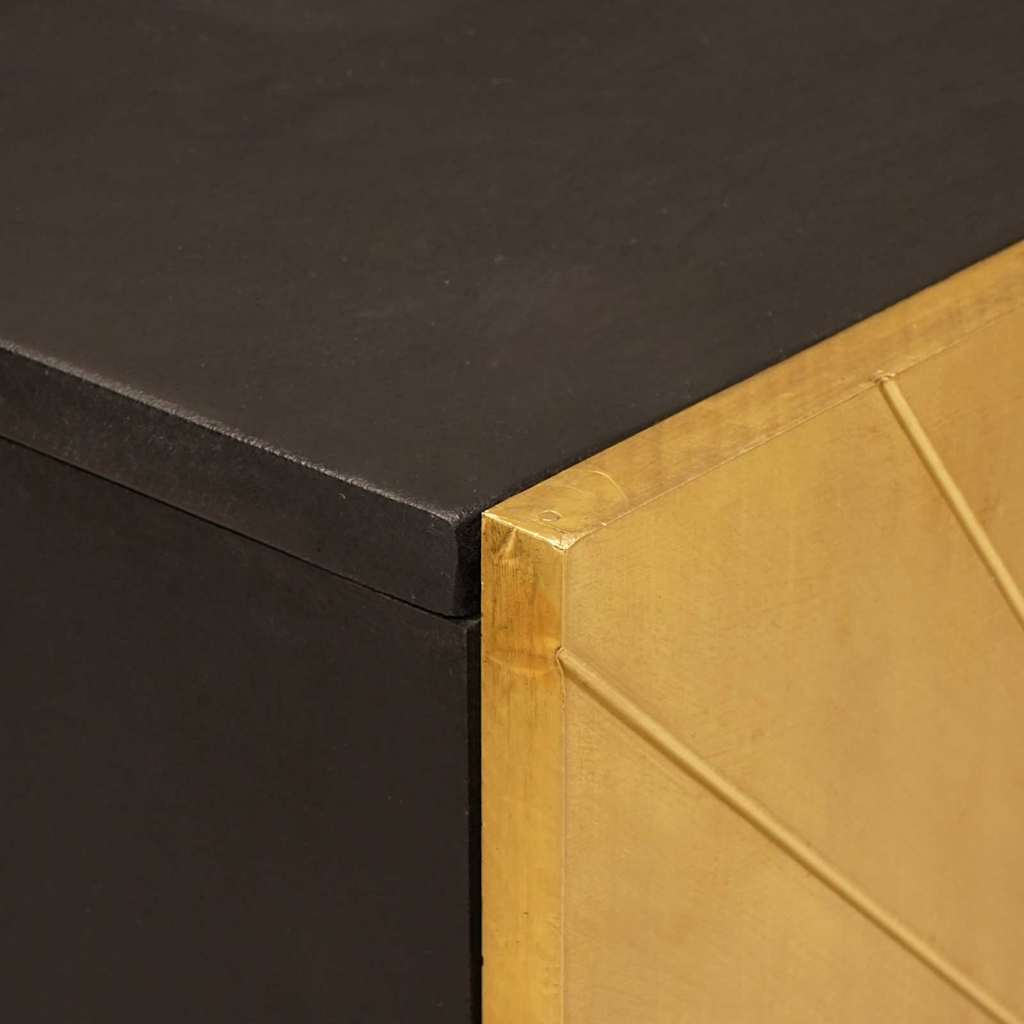 Meuble d'appoint avec stockage Noir et or 90 x 33.5 x 75 cm - XIOS