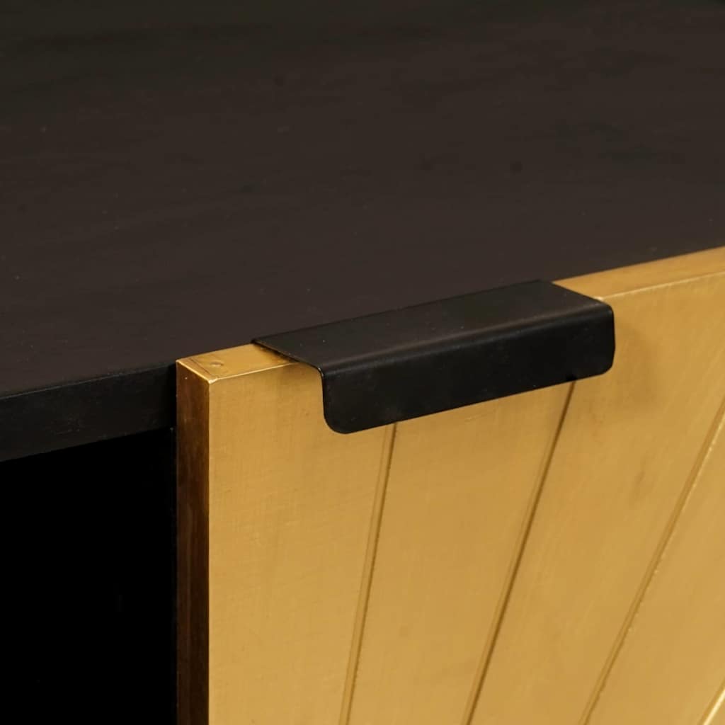 Meuble d'appoint avec stockage Noir et or 90 x 33.5 x 75 cm - XIOS