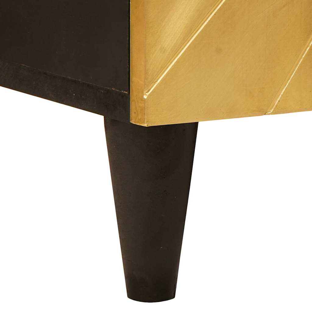 Meuble d'appoint avec stockage Noir et or 90 x 33.5 x 75 cm - XIOS
