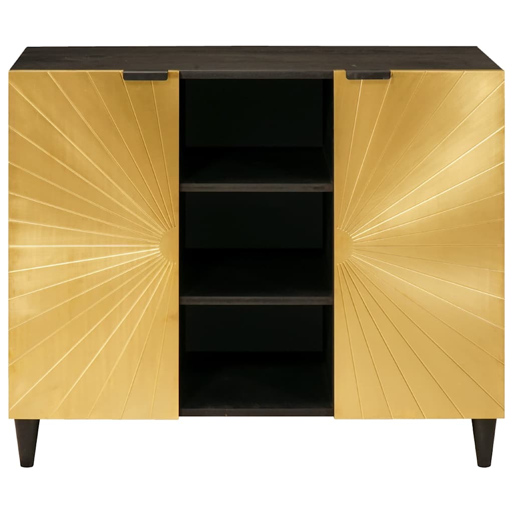 Meuble d'appoint avec stockage Noir et or 90 x 33.5 x 75 cm - XIOS