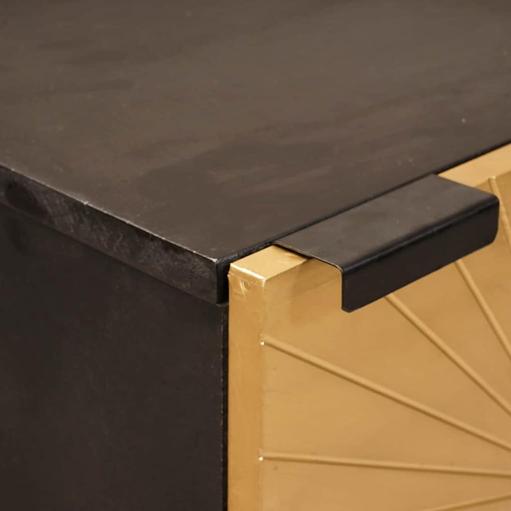 Meuble d'appoint avec stockage Noir et or 40 x 33.5 x 110 cm - XIOS