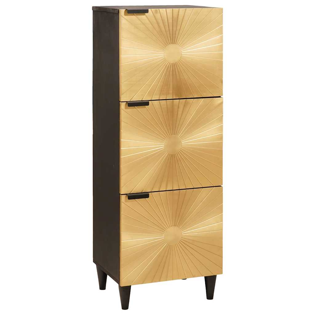 Meuble d'appoint avec stockage Noir et or 40 x 33.5 x 110 cm