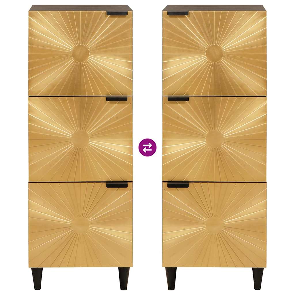 Meuble d'appoint avec stockage Noir et or 40 x 33.5 x 110 cm - XIOS