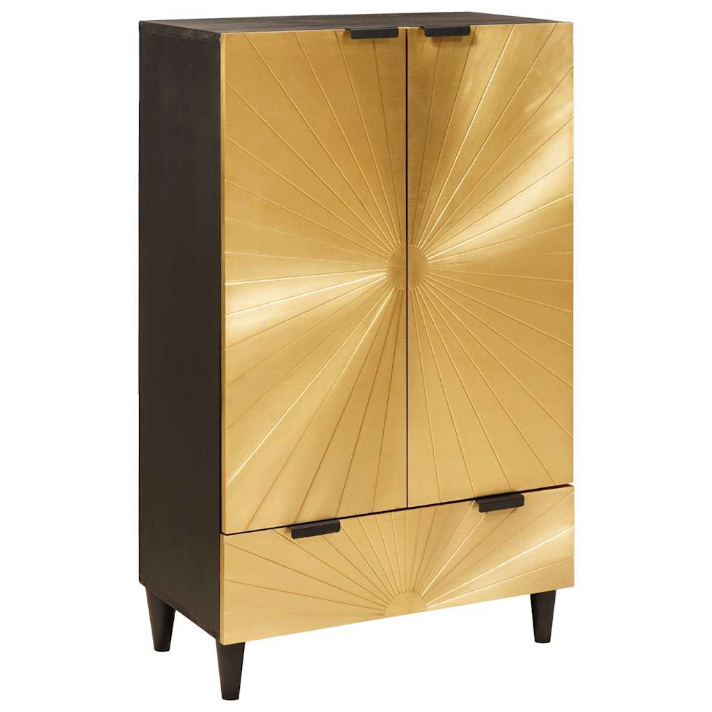 Meuble d'appoint avec tiroir Noir et or 60 x 33.5 x 100 cm