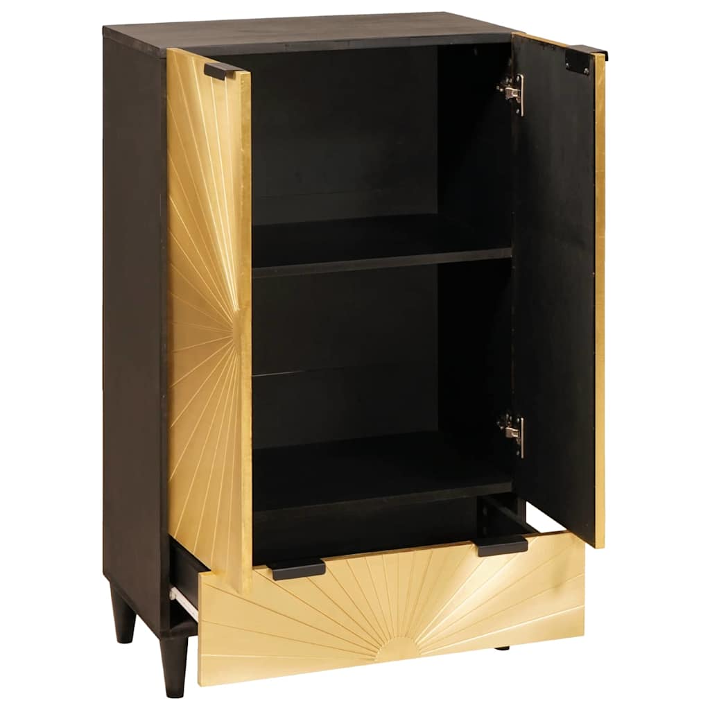 Meuble d'appoint avec tiroir Noir et or 60 x 33.5 x 100 cm