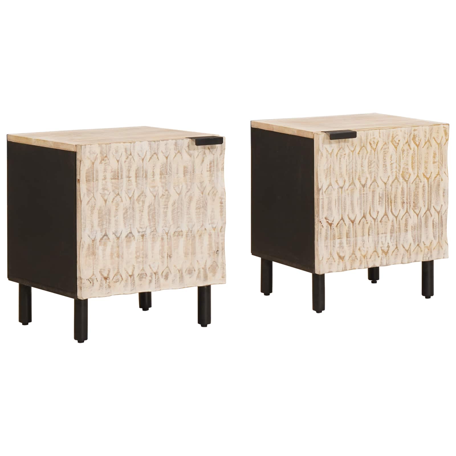 Cabinet de chevet 2 pcs Blanc 40 x 33,5 x 46 cm - XIOS
