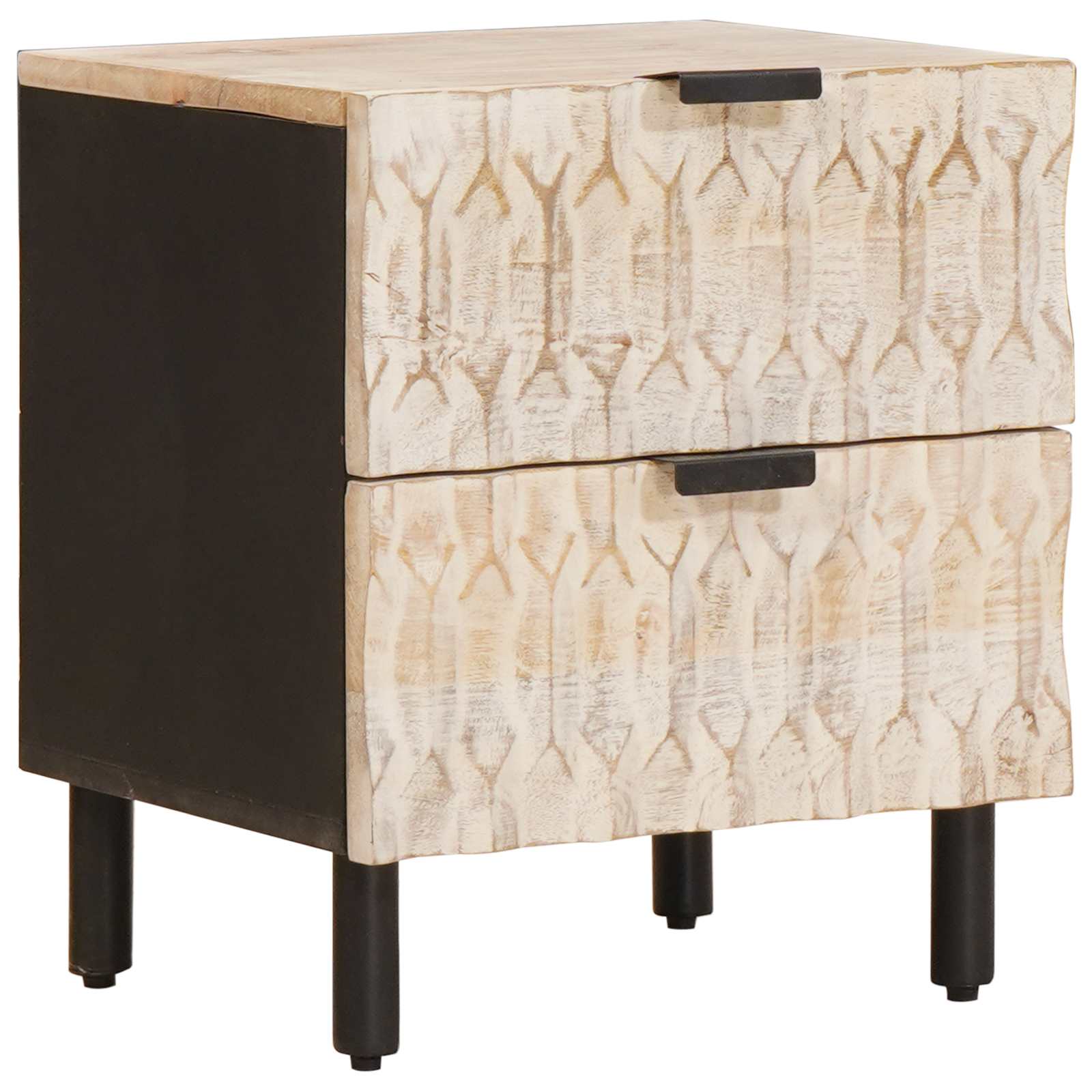 Cabinet de chevet avec tiroir 2 pcs Blanc 40 x 33,5 x 46 cm - XIOS
