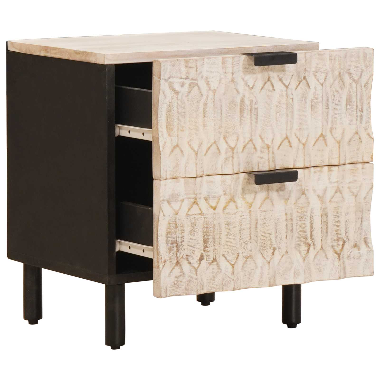 Cabinet de chevet avec tiroir 2 pcs Blanc 40 x 33,5 x 46 cm - XIOS