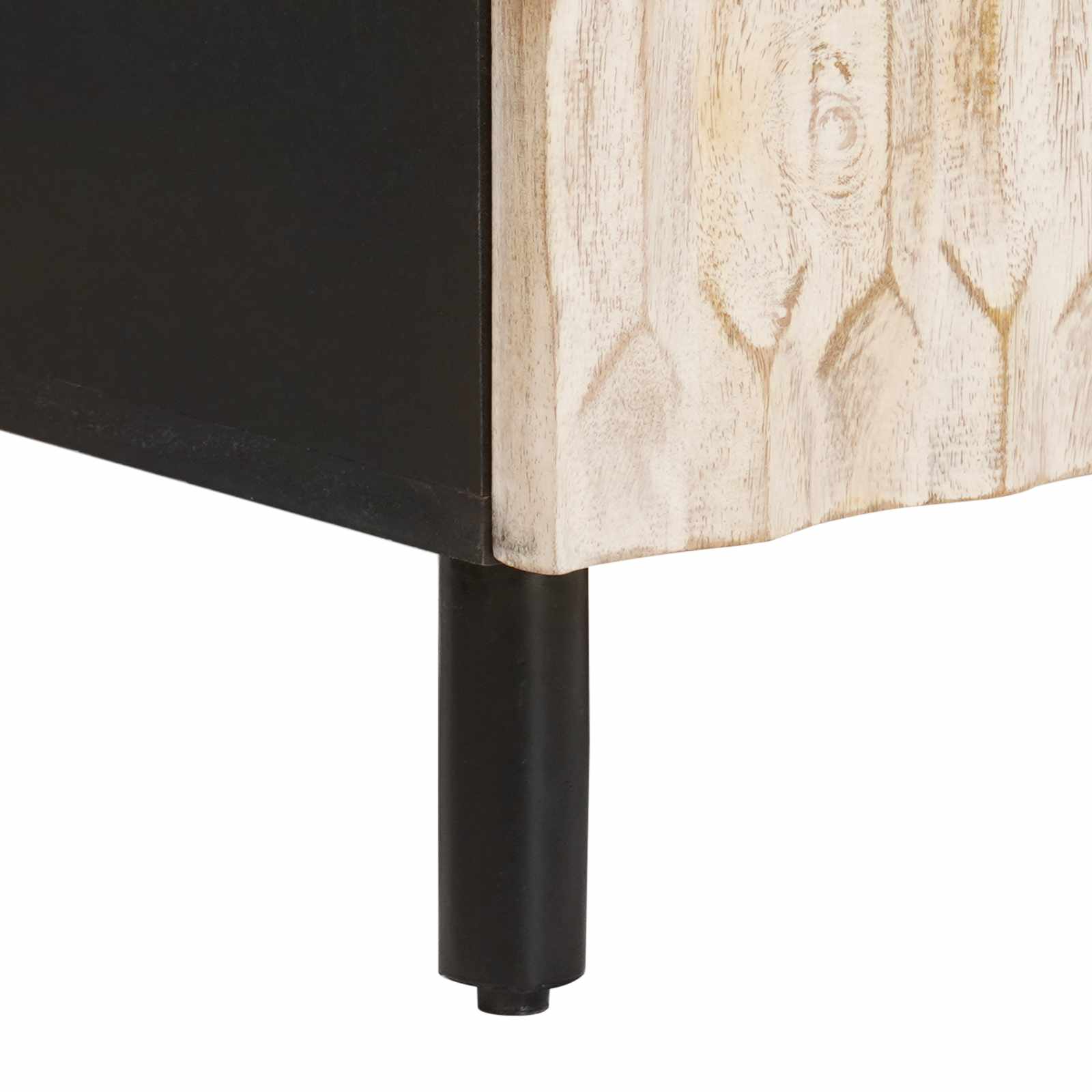 Meuble TV avec étagère Finition Lavage Blanc 105 x 33,5 x 46 cm - XIOS