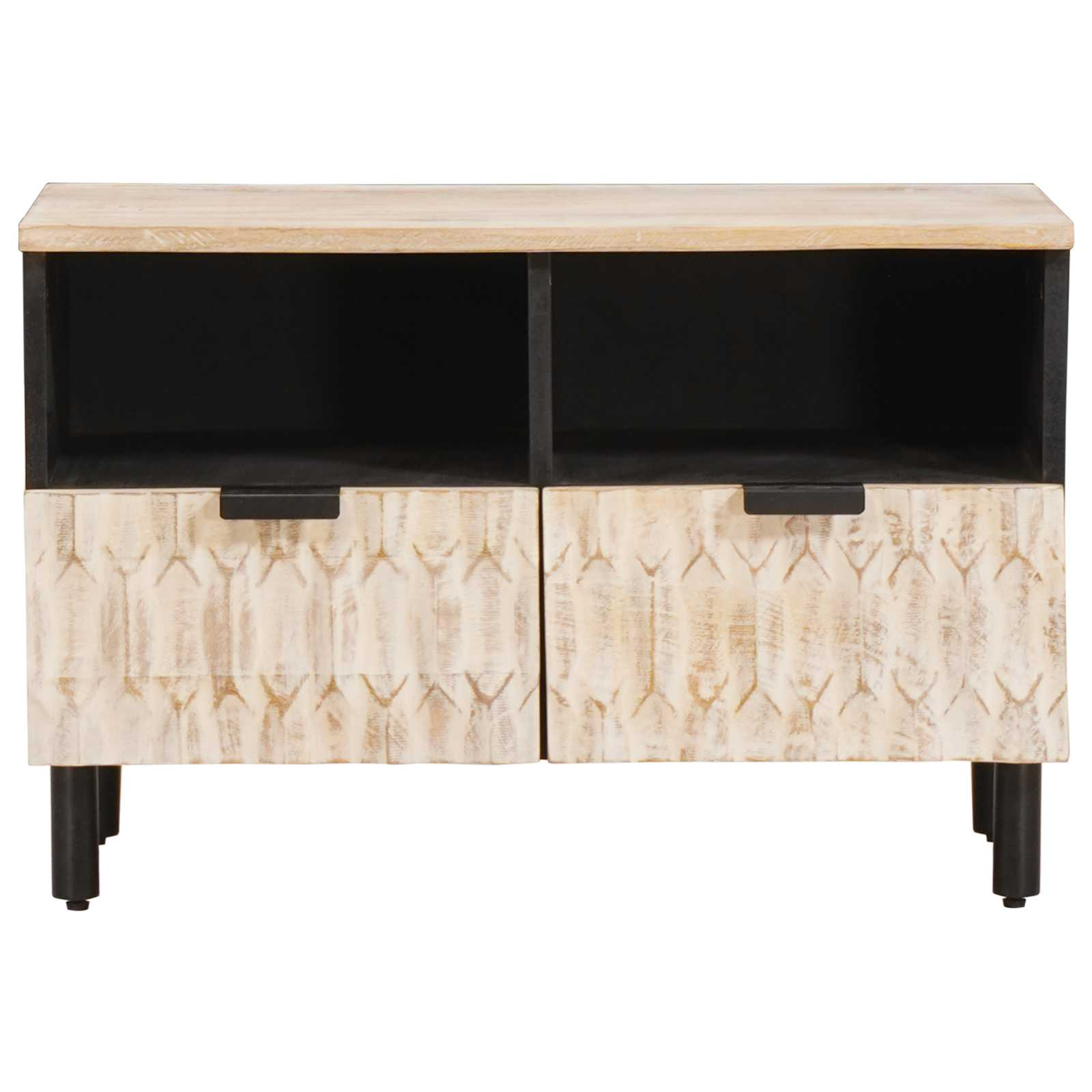 Meuble TV avec tiroir Finition Lavage Blanc 70 x 33,5 x 46 cm - XIOS