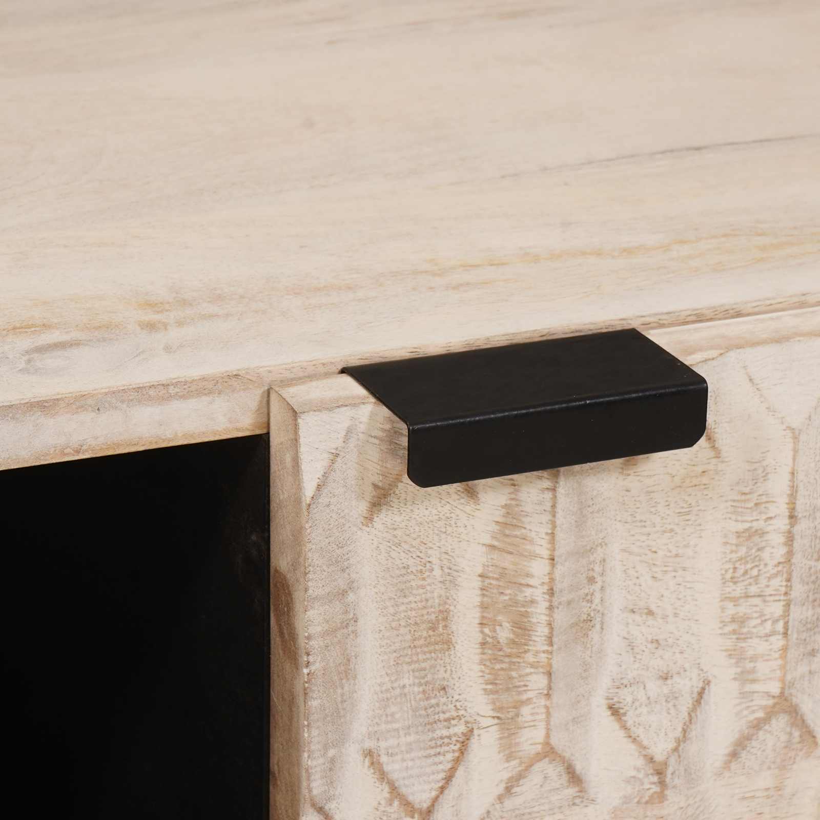 Table basse Blanc 80 x 50 x 40 cm Bois de mangue massif - XIOS