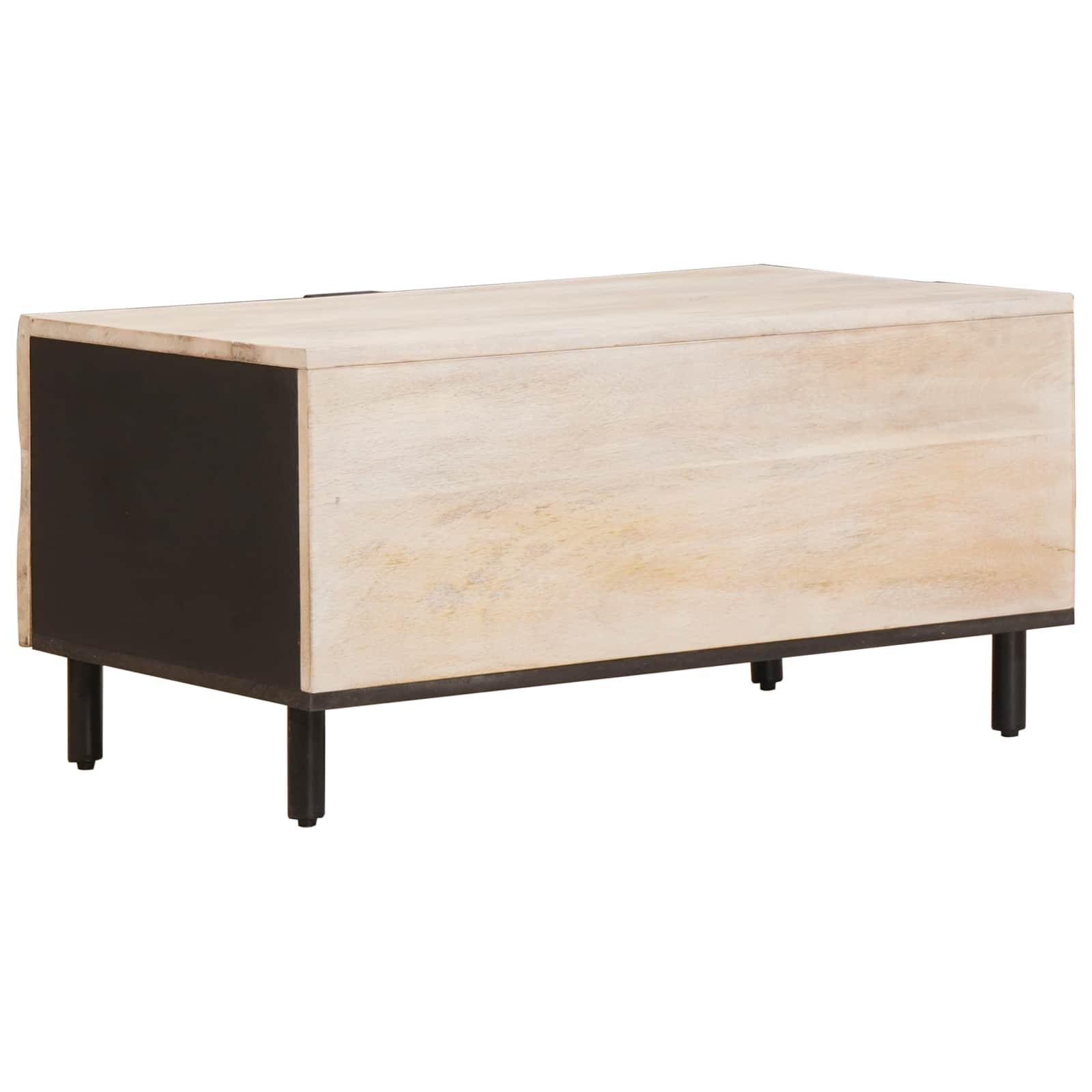 Table basse Blanc 80 x 50 x 40 cm Bois de mangue massif - XIOS
