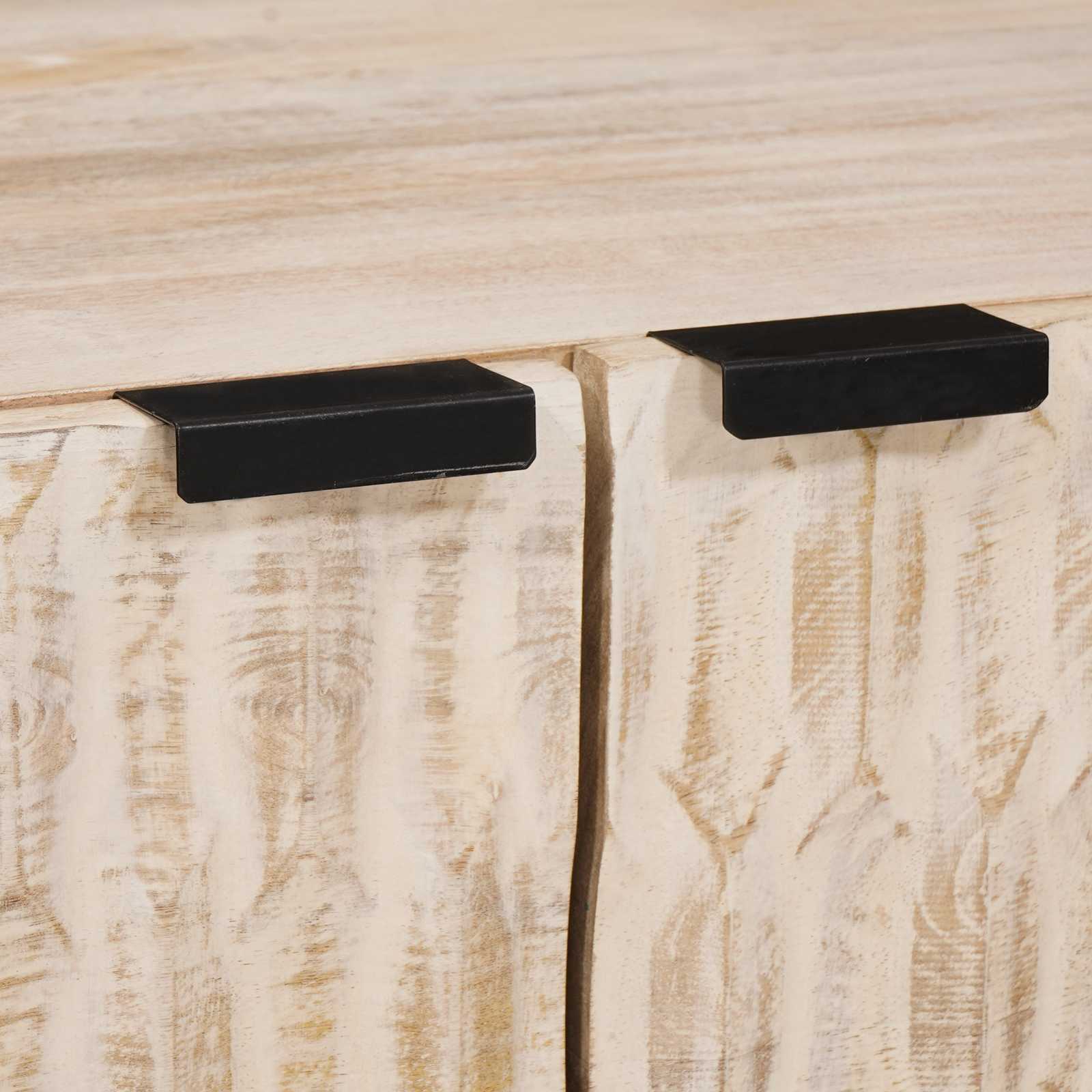 Table basse Blanc 80 x 50 x 40 cm Bois de mangue massif - XIOS