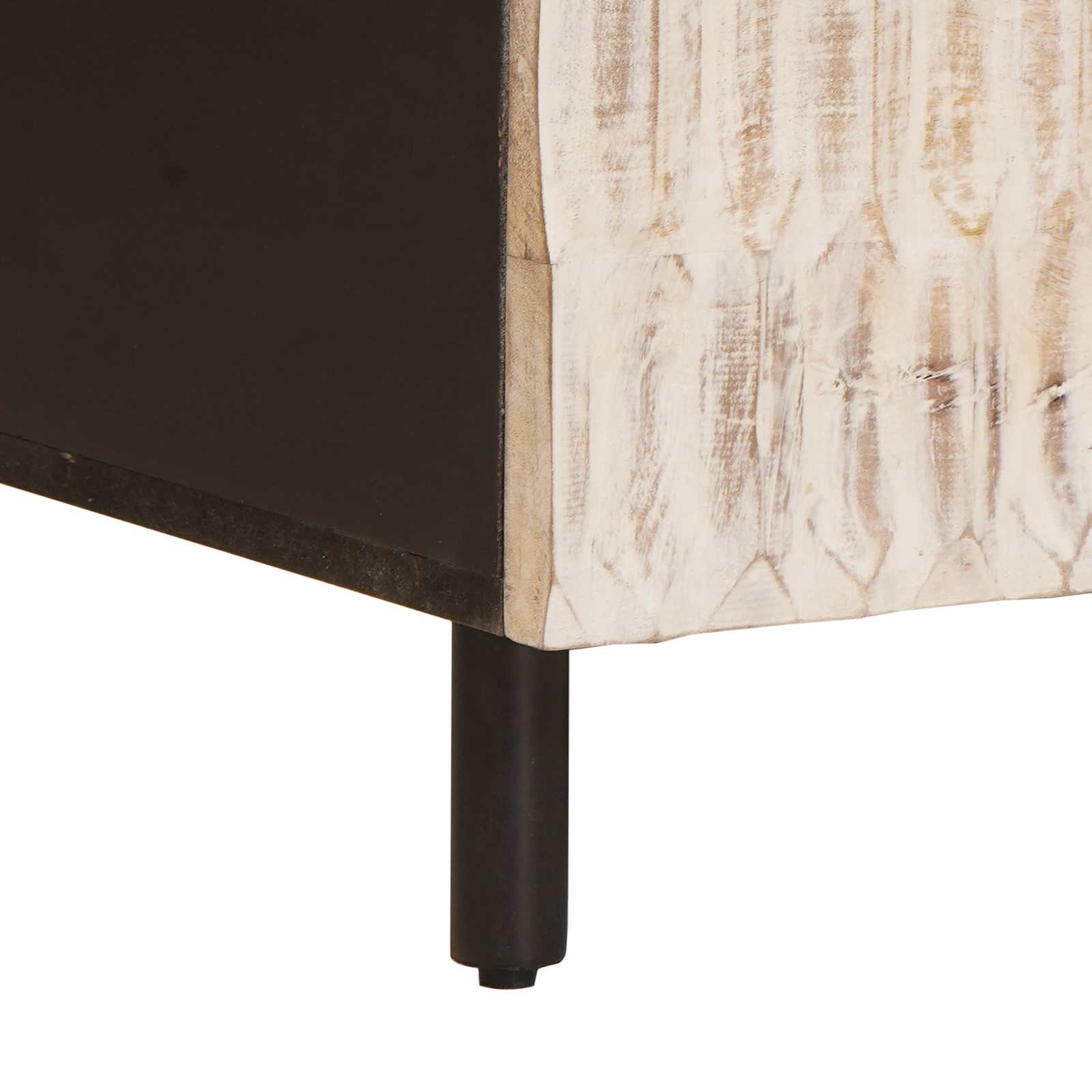 Table basse Blanc 80 x 50 x 40 cm Bois de mangue massif - XIOS