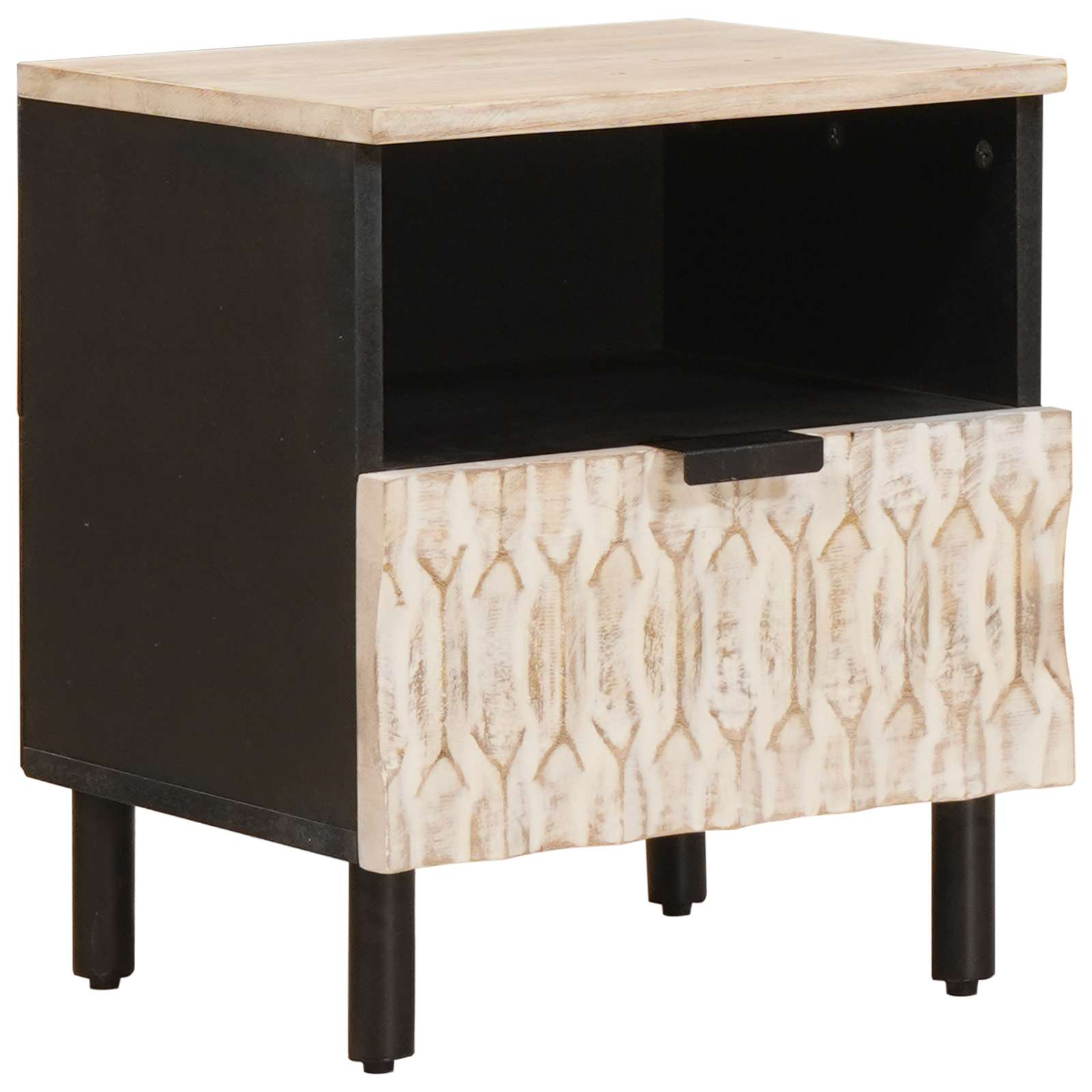 Cabinet de chevet avec tiroir 2 pcs Blanc 40 x 33 x 46 cm - XIOS