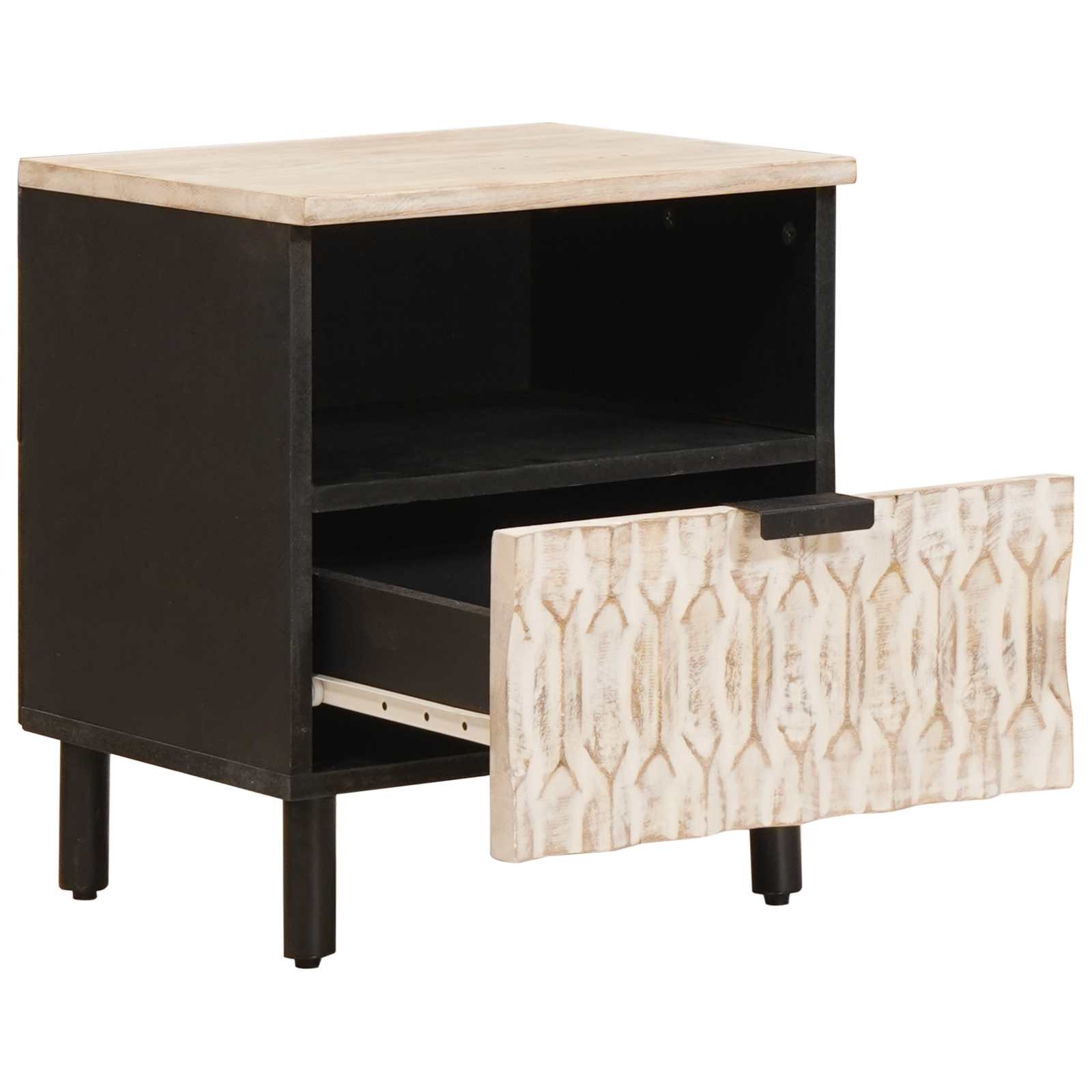 Cabinet de chevet avec tiroir 2 pcs Blanc 40 x 33 x 46 cm - XIOS