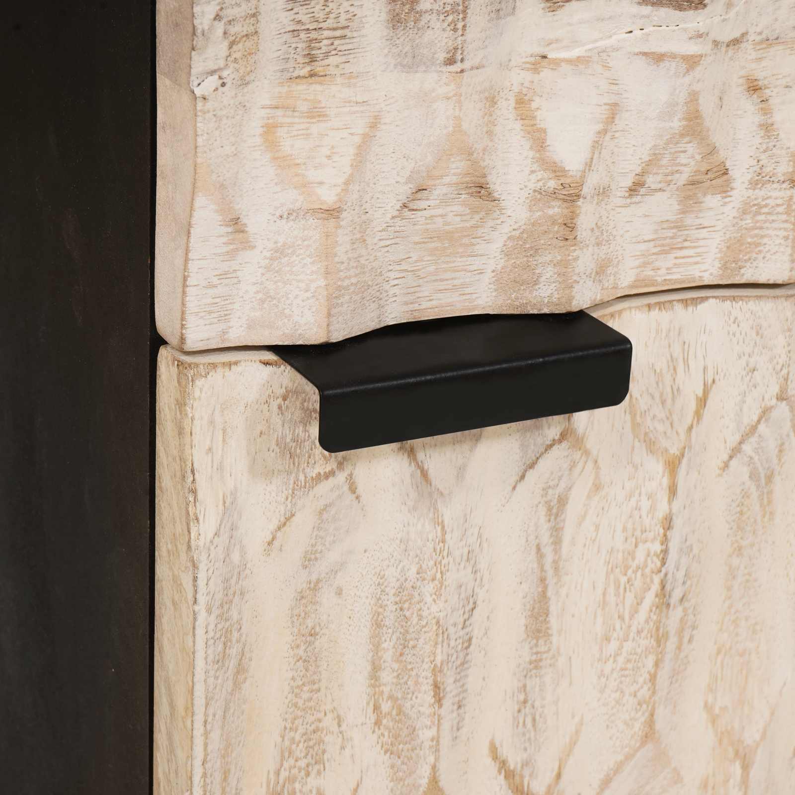 Cabinet de chevet Blanc 50 x 33 x 60 cm Bois de mangue massif - XIOS