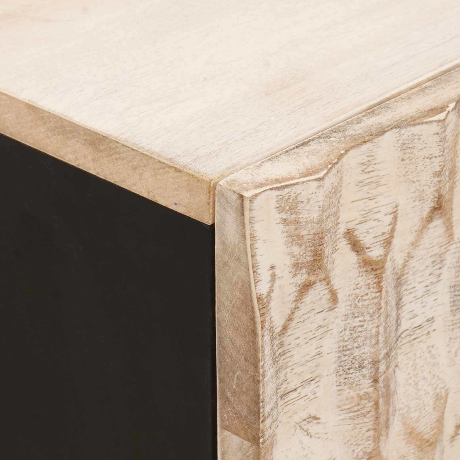 Cabinet de chevet Blanc 50 x 33 x 60 cm Bois de mangue massif - XIOS
