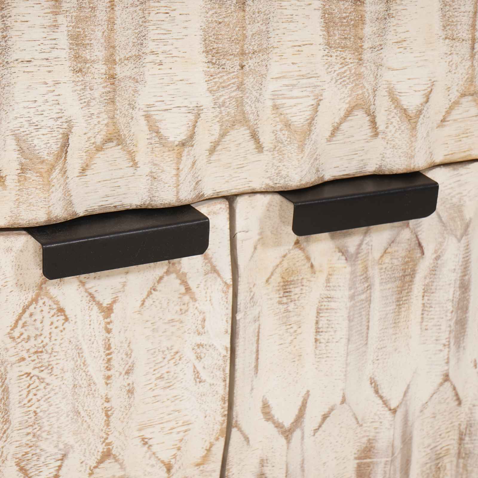 Cabinet de chevet Blanc 50 x 33 x 60 cm Bois de mangue massif - XIOS