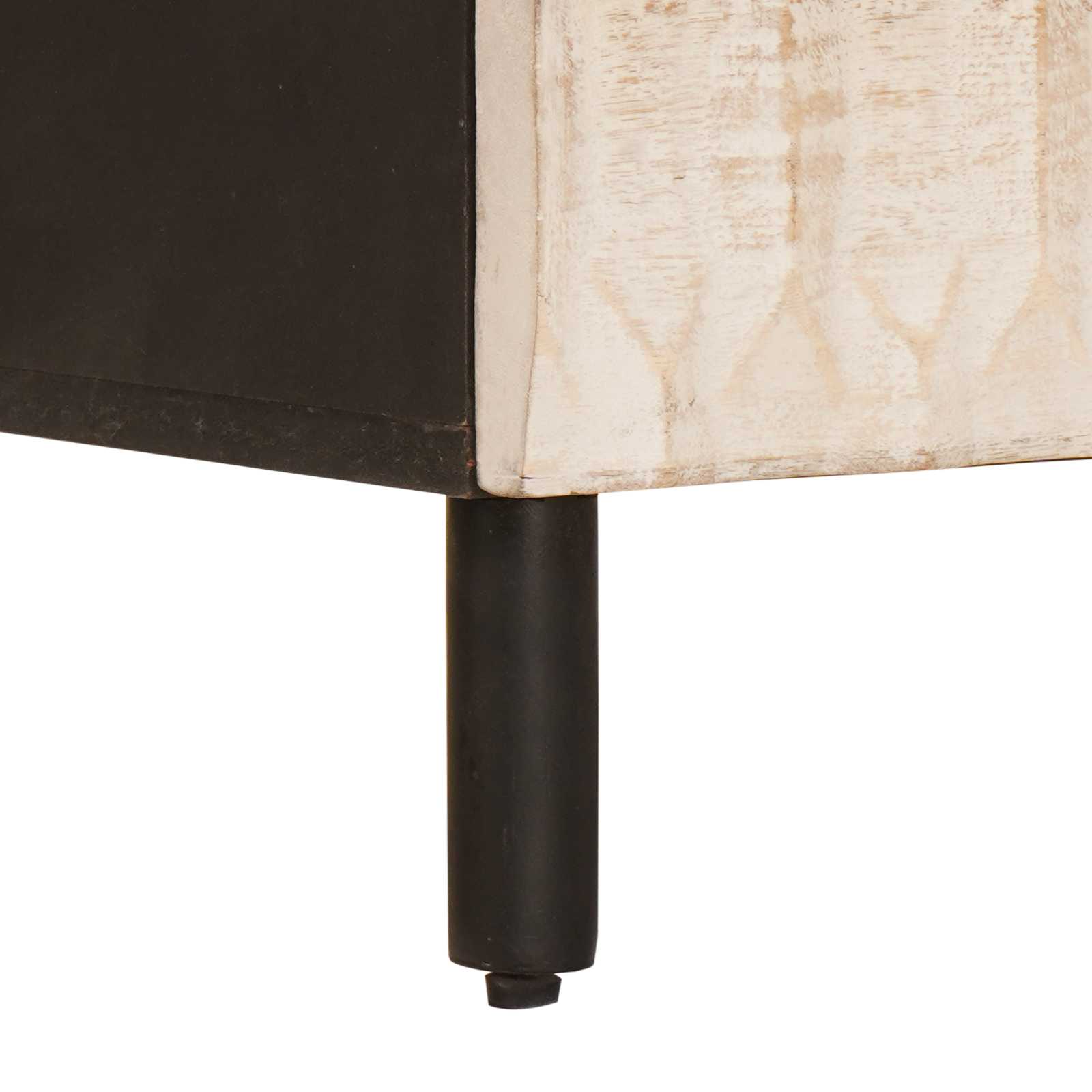 Cabinet de chevet Blanc 50 x 33 x 60 cm Bois de mangue massif - XIOS